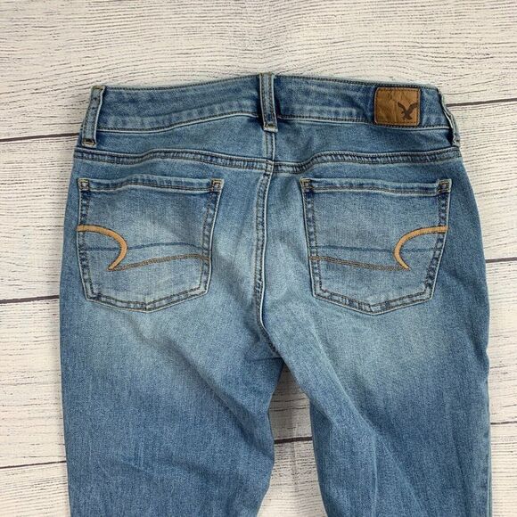 American Eagle Jeans 4 Short Jegging Skinny Stretch Light Wash Inseam 27.5" - Picture 6 of 11